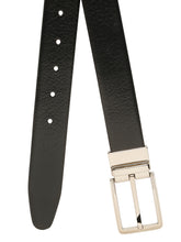 Load image into Gallery viewer, Teakwood Men's Premium Genuine Leather 2-in-1 Reversible Belt | Black & Brown Fine Leather Finish | Silver Rectangular Pin Buckle | Adjustable 35 mm Dress Belt for Formal, Casual, Office & Business Wear