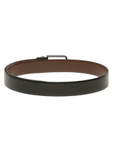 Load image into Gallery viewer, Teakwood Men's Premium Genuine Leather 2-in-1 Reversible Belt | Black & Brown Pebble Grain Leather Finish | Matte Black Radius Pin Buckle | Adjustable 35 mm Dress Belt for Formal, Casual, Office & Business Wear