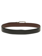 Load image into Gallery viewer, Teakwood Men's Premium Genuine Leather 2-in-1 Reversible Belt | Black & Brown Natural Grain Leather Finish |Silver Linear Pin Buckle | Adjustable 35 mm Dress Belt for Formal, Casual, Office & Business Wear