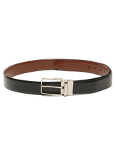 Load image into Gallery viewer, Teakwood Men's Premium Genuine Leather 2-in-1 Reversible Belt | Black & Brown Natural Grain Leather Finish /Silver Classic Angular Pin Buckle | Adjustable 35 mm Dress Belt for Formal, Casual, Office & Business Wear