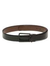 Load image into Gallery viewer, Teakwood Men's Premium Genuine Leather 2-in-1 Reversible Belt | Black & Brown Natural Grain Leather Finish | Matte Black Slim Frame Pin Buckle | Adjustable 35 mm Dress Belt for Formal, Casual, Office & Business Wear