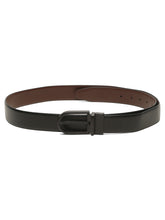 Load image into Gallery viewer, Teakwood Men's Premium Genuine Leather 2-in-1 Reversible Belt | Black & Brown Crosshatch Textured Leather | Matte Black Rectangular Pin Buckle | Adjustable 35 mm Dress Belt for Formal, Casual, Office & Business Wear