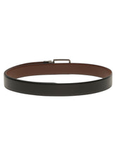 Load image into Gallery viewer, Teakwood Men's Premium Genuine Leather 2-in-1 Reversible Belt | Black & Brown Natural Grain Leather Finish |Polished Nickel Black Pin Buckle | Adjustable 35 mm Dress Belt for Formal, Casual, Office & Business Wear