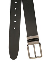 Load image into Gallery viewer, Teakwood Men's Premium Genuine Leather 2-in-1 Reversible Belt | Black & Brown Natural Grain Leather Finish |Polished Black Nickel Rounded Rectangular Pin Buckle | Adjustable 35 mm Dress Belt for Formal, Casual, Office & Business Wear