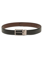 Load image into Gallery viewer, Teakwood Men's Premium Genuine Leather 2-in-1 Reversible Belt | Black & Brown Dual-Sided Natural Grain Leather | Nickel Black Rectangular Buckle | 35 mm Adjustable Belt for Formal, Casual & Office Wear
