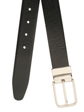 Load image into Gallery viewer, Teakwood Men's Premium Genuine Leather 2-in-1 Reversible Belt | Black & Brown Pebble Grain Leather Finish | Silver Radius Pin Buckle | Adjustable 35 mm Dress Belt for Formal, Casual, Office & Business Wear