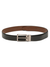 Load image into Gallery viewer, Teakwood Men's Premium Genuine Leather 2-in-1 Reversible Belt | Black & Brown Crosshatch Textured Finish |Nickel Black Refined Slim Frame Pin Buckle | Adjustable 35 mm Dress Belt for Formal, Casual, Office & Business Wear