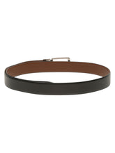 Load image into Gallery viewer, Teakwood Men's Premium Genuine Leather 2-in-1 Reversible Belt | Black & Brown Crosshatch Textured Finish |Nickel Black Refined Slim Frame Pin Buckle | Adjustable 35 mm Dress Belt for Formal, Casual, Office & Business Wear