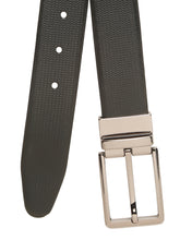 Load image into Gallery viewer, Teakwood Men's Premium Genuine Leather 2-in-1 Reversible Belt | Black & Brown Crosshatch Textured Finish |Nickel Black Refined Slim Frame Pin Buckle | Adjustable 35 mm Dress Belt for Formal, Casual, Office & Business Wear