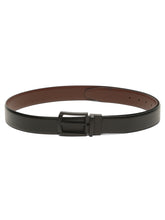 Load image into Gallery viewer, Teakwood Men's Premium Genuine Leather 2-in-1 Reversible Belt | Black & Brown Natural Grain Leather Finish |Matte Black Classic Curved Pin Buckle | Adjustable 35 mm Dress Belt for Formal, Casual, Office & Business Wear