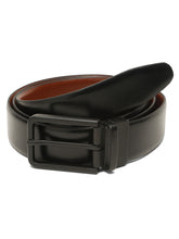 Load image into Gallery viewer, Teakwood Men's Premium Genuine Leather 2-in-1 Reversible Belt | Black & Brown Natural Grain Leather Finish | Matte Black Slim Frame Pin Buckle | Adjustable 35 mm Dress Belt for Formal, Casual, Office & Business Wear