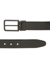 Load image into Gallery viewer, Teakwood Men's Premium Genuine Leather 2-in-1 Reversible Belt | Black & Brown Natural Grain Leather Finish | Matte Black Slim Frame Pin Buckle | Adjustable 35 mm Dress Belt for Formal, Casual, Office & Business Wear