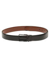 Load image into Gallery viewer, Teakwood Men's Premium Genuine Leather 2-in-1 Reversible Belt | Black & Brown Natural Grain Leather Finish |Matte black Classic Angular Pin Buckle | Adjustable 35 mm Dress Belt for Formal, Casual, Office & Business Wear
