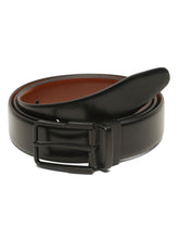 Load image into Gallery viewer, Teakwood Men's Premium Genuine Leather 2-in-1 Reversible Belt | Black & Brown Natural Grain Leather Finish |Matte black Classic Angular Pin Buckle | Adjustable 35 mm Dress Belt for Formal, Casual, Office & Business Wear