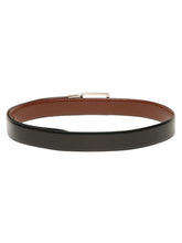 Load image into Gallery viewer, Teakwood Men's Premium Genuine Leather 2-in-1 Reversible Belt | Black & Brown Fine Leather Finish | Silver Rounded Rectangular Pin Buckle | Adjustable 35 mm Dress Belt for Formal, Casual, Office & Business Wear