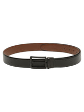 Load image into Gallery viewer, Teakwood Men's Premium Genuine Leather 2-in-1 Reversible Belt | Black & Brown Crosshatch Textured Finish | Matte Black Linear Pin Buckle | Adjustable 35 mm Dress Belt for Formal, Casual, Office & Business Wear