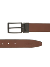 Load image into Gallery viewer, Teakwood Men's Premium Genuine Leather 2-in-1 Reversible Belt | Black & Brown Natural Grain Leather Finish |Matte Black Classic Tapered Pin Buckle | Adjustable 35 mm Dress Belt for Formal, Casual, Office & Business Wear
