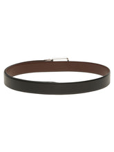 Load image into Gallery viewer, Teakwood Men's Premium Genuine Leather 2-in-1 Reversible Belt | Black & Brown Natural Grain Leather Finish |Nickle Black Radius Pin Buckle | Adjustable 35 mm Dress Belt for Formal, Casual, Office & Business Wear