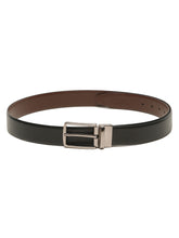 Load image into Gallery viewer, Teakwood Men's Premium Genuine Leather 2-in-1 Reversible Belt | Black & Brown Natural Grain Leather Finish |Nickle Black Vector Pin Buckle | Adjustable 35 mm Dress Belt for Formal, Casual, Office & Business Wear
