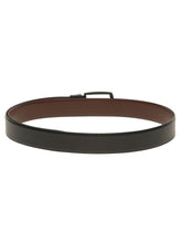 Load image into Gallery viewer, Teakwood Men's Premium Genuine Leather 2-in-1 Reversible Belt | Black & Brown Natural Grain Leather Finish |Matte Black Contour Pin Buckle | Adjustable 35 mm Dress Belt for Formal, Casual, Office & Business Wear