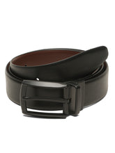 Load image into Gallery viewer, Teakwood Men's Premium Genuine Leather 2-in-1 Reversible Belt | Black & Brown Natural Grain Leather Finish |Matte Black Contour Pin Buckle | Adjustable 35 mm Dress Belt for Formal, Casual, Office & Business Wear