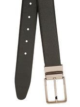 Load image into Gallery viewer, Teakwood Men's Premium Genuine Leather 2-in-1 Reversible Belt | Black & Brown Crosshatch Textured Leather | Nickal Black Rectangular Pin Buckle | Adjustable 35 mm Dress Belt for Formal, Casual, Office & Business Wear