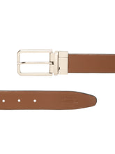 Load image into Gallery viewer, Teakwood Men's Premium Genuine Leather 2-in-1 Reversible Belt | Black & Brown Natural Grain Leather Finish | Silver Slim Frame Pin Buckle | Adjustable 35 mm Dress Belt for Formal, Casual, Office & Business Wear