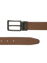 Load image into Gallery viewer, Teakwood Men's Premium Genuine Leather 2-in-1 Reversible Belt | Black & Brown Pebble Grain Leather Finish | Matte Black Linear Pin Buckle | Adjustable 35 mm Dress Belt for Formal, Casual, Office & Business Wear