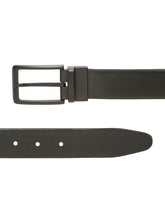 Load image into Gallery viewer, Teakwood Men's Premium Genuine Leather 2-in-1 Reversible Belt | Black & Brown Natural Grain Leather Finish |Matte Black Linear Pin Buckle | Adjustable 35 mm Dress Belt for Formal, Casual, Office & Business Wear