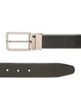 Load image into Gallery viewer, Teakwood Men's Premium Genuine Leather 2-in-1 Reversible Belt | Black & Brown Natural Grain Leather Finish |Nickle Black Slim Frame Pin Buckle | Adjustable 35 mm Dress Belt for Formal, Casual, Office & Business Wear