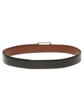 Load image into Gallery viewer, Teakwood Men's Premium Genuine Leather 2-in-1 Reversible Belt | Black & Brown Crosshatch Textured Finish | Nickle Black Classic Curved Pin Buckle | Adjustable 35 mm Dress Belt for Formal, Casual, Office & Business Wear