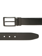 Load image into Gallery viewer, Teakwood Men's Premium Genuine Leather 2-in-1 Reversible Belt | Black & Brown Fine Leather Finish | Matte Black Linear Pin Buckle | Adjustable 35 mm Dress Belt for Formal, Casual, Office & Business Wear
