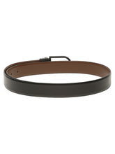 Load image into Gallery viewer, Teakwood Men's Premium Genuine Leather 2-in-1 Reversible Belt | Black & Brown Crosshatch Textured Leather | Black Rectangular Pin Buckle | Adjustable 35 mm Dress Belt for Formal, Casual, Office & Business Wear