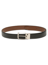 Load image into Gallery viewer, Teakwood Men's Premium Genuine Leather 2-in-1 Reversible Belt | Black & Brown Crosshatch Textured Finish | Silver Contour Pin Buckle | Adjustable 35 mm Dress Belt for Formal, Casual, Office & Business Wear