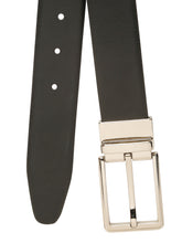 Load image into Gallery viewer, Teakwood Men's Premium Genuine Leather 2-in-1 Reversible Belt | Black & Brown Natural Grain Leather Finish |Silver Refined Slim Frame Pin Buckle | Adjustable 35 mm Dress Belt for Formal, Casual, Office & Business Wear
