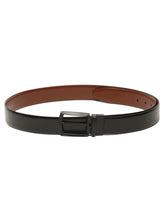 Load image into Gallery viewer, Teakwood Men's Premium Genuine Leather 2-in-1 Reversible Belt | Black & Brown Fine Leather Finish | Matte Black Contour Pin Buckle | Adjustable 35 mm Dress Belt for Formal, Casual, Office & Business Wear