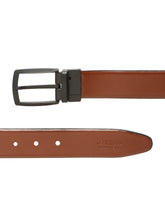 Load image into Gallery viewer, Teakwood Men's Premium Genuine Leather 2-in-1 Reversible Belt | Black & Brown Fine Leather Finish | Matte Black Contour Pin Buckle | Adjustable 35 mm Dress Belt for Formal, Casual, Office & Business Wear