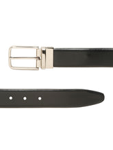 Load image into Gallery viewer, Teakwood Men's Premium Genuine Leather 2-in-1 Reversible Belt | Black & Brown Fine Leather Finish | Silver Radius Pin Buckle | Adjustable 35 mm Dress Belt for Formal, Casual, Office & Business Wear