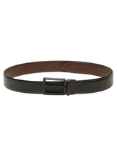 Load image into Gallery viewer, Teakwood Men's Premium Genuine Leather 2-in-1 Reversible Belt | Black & Brown Natural Grain Leather Finish |Matte Black Refined Slim Frame Pin Buckle | Adjustable 35 mm Dress Belt for Formal, Casual, Office & Business Wear