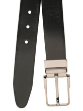 Load image into Gallery viewer, Teakwood Men's Premium Genuine Leather 2-in-1 Reversible Belt | Black & Brown Natural Grain Leather Finish |Nickel black Classic Angular Pin Buckle | Adjustable 35 mm Dress Belt for Formal, Casual, Office & Business Wear
