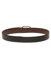 Load image into Gallery viewer, Teakwood Men's Premium Genuine Leather 2-in-1 Reversible Belt | Black & Brown Crosshatch Textured Leather | Silver Black Rectangular Pin Buckle | Adjustable 35 mm Dress Belt for Formal, Casual, Office & Business Wear