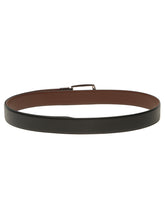 Load image into Gallery viewer, Teakwood Men's Premium Genuine Leather 2-in-1 Reversible Belt | Black & Brown Natural Grain Leather Finish |Nickle Black Contour Pin Buckle | Adjustable 35 mm Dress Belt for Formal, Casual, Office & Business Wear