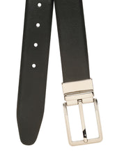 Load image into Gallery viewer, Teakwood Men's Premium Genuine Leather 2-in-1 Reversible Belt | Black & Brown Dual-Sided Natural Grain Leather | Silver Rectangular Buckle | 35 mm Adjustable Belt for Formal, Casual & Office Wear
