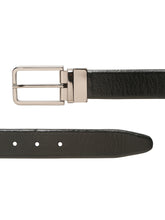 Load image into Gallery viewer, Teakwood Men's Premium Genuine Leather 2-in-1 Reversible Belt | Black & Brown Natural Grain Leather Finish | Nickel Black Slim Frame Pin Buckle | Adjustable 35 mm Dress Belt for Formal, Casual, Office & Business Wear