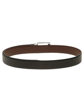Load image into Gallery viewer, Teakwood Men's Premium Genuine Leather 2-in-1 Reversible Belt | Black & Brown Natural Grain Leather Finish |Silver Straight Edge Rectangle Buckle | Adjustable 35 mm Dress Belt for Formal, Casual, Office & Business Wear