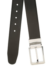 Load image into Gallery viewer, Teakwood Men's Premium Genuine Leather 2-in-1 Reversible Belt | Black & Brown Natural Grain Leather Finish |Silver Rounded Rectangle Pin Buckle | Adjustable 35 mm Dress Belt for Formal, Casual, Office & Business Wear