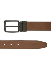 Load image into Gallery viewer, Teakwood Men's Premium Genuine Leather 2-in-1 Reversible Belt | Black & Brown Crosshatch Textured Finish | Matte Black Contour Pin Buckle | Adjustable 35 mm Dress Belt for Formal, Casual, Office & Business Wear