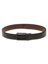 Load image into Gallery viewer, Teakwood Men's Premium Genuine Leather 2-in-1 Reversible Belt | Black & Brown Natural Grain Leather Finish |Matte Black Slim Frame Pin Buckle | Adjustable 35 mm Dress Belt for Formal, Casual, Office & Business Wear