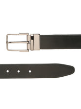 Load image into Gallery viewer, Teakwood Men's Premium Genuine Leather 2-in-1 Reversible Belt | Black & Brown Natural Grain Leather Finish |Nickle Black Classic Angular Pin Buckle | Adjustable 35 mm Dress Belt for Formal, Casual, Office & Business Wear