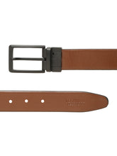 Load image into Gallery viewer, Teakwood Men's Premium Genuine Leather 2-in-1 Reversible Belt | Black & Brown Crosshatch Textured Finish | Matte Black Refined Slim Frame Pin Buckle | Adjustable 35 mm Dress Belt for Formal, Casual, Office & Business Wear